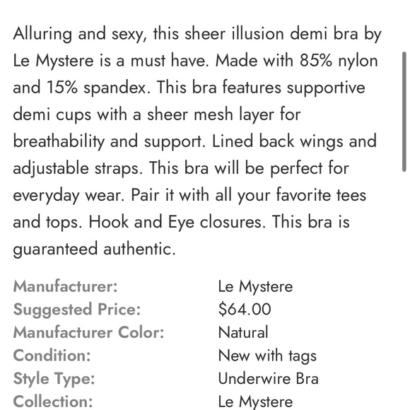 NWT Le Mystere razor back light pink shell front closure soft 34F sports support - Picture 11 of 15